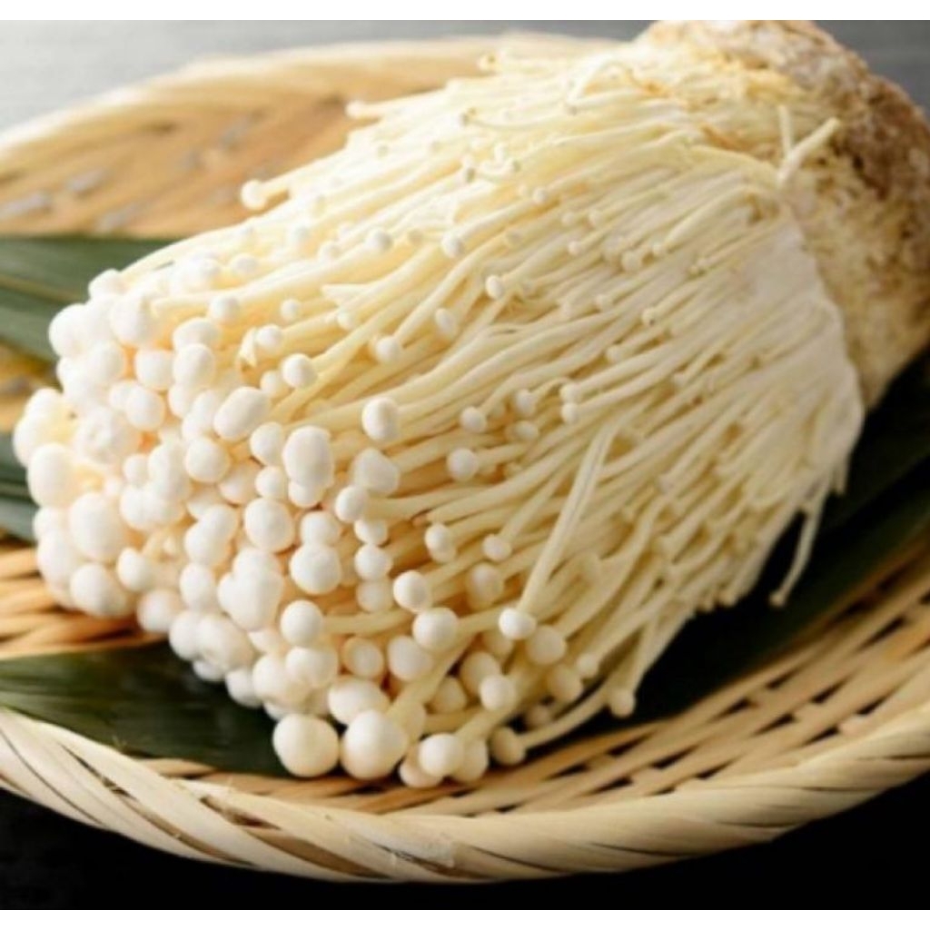 

Jamur Enoki Fresh berat lebih kurang 100 gr Khusus Medan Instant dan Sameday