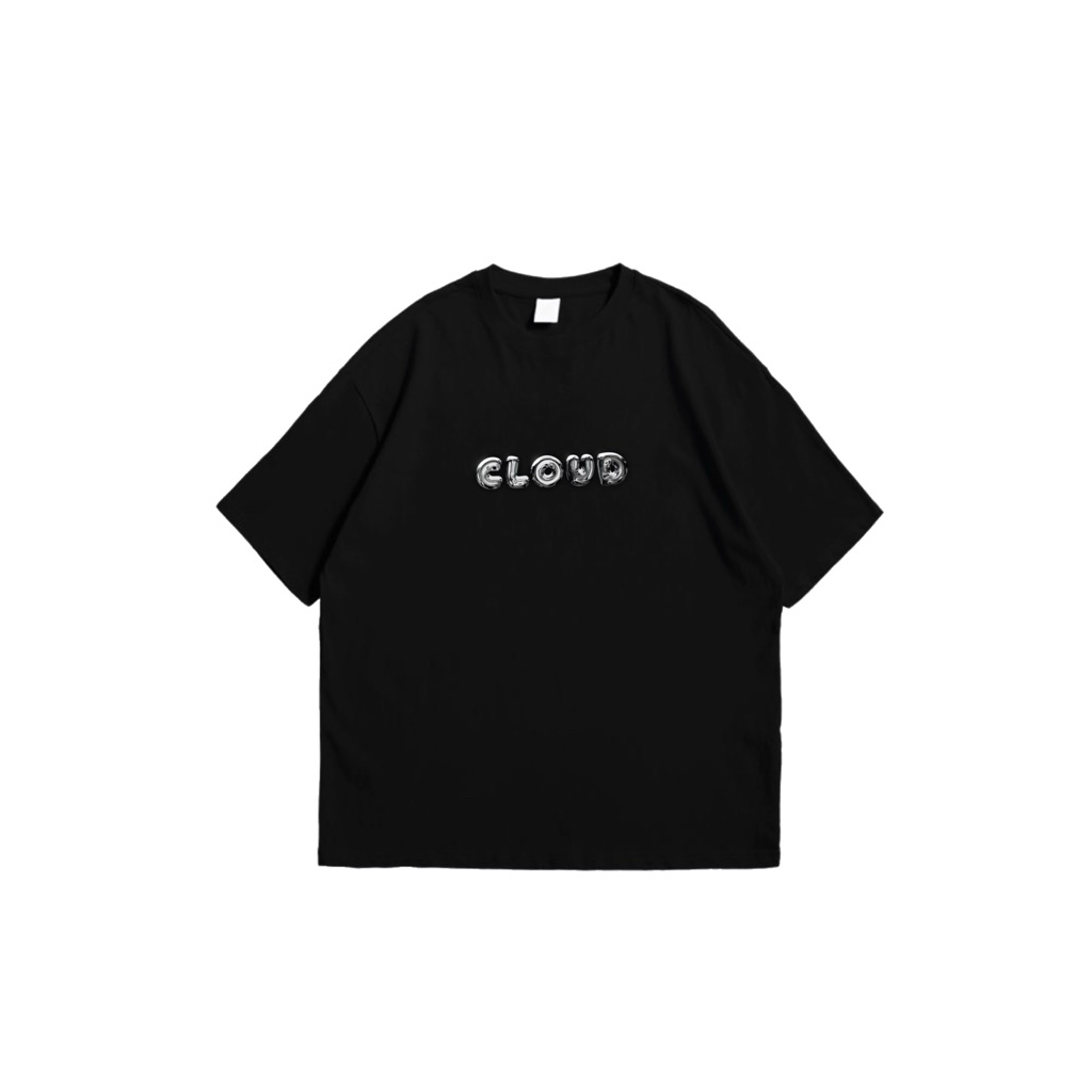 kaos hitam oversize Heavyweight Cotton Combed 16's || cloud