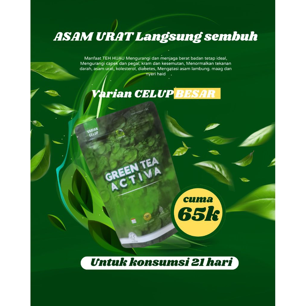 

Green tea ACTIVA CELUP 2 pcs, teh hijau, asam urat langsung sebuh