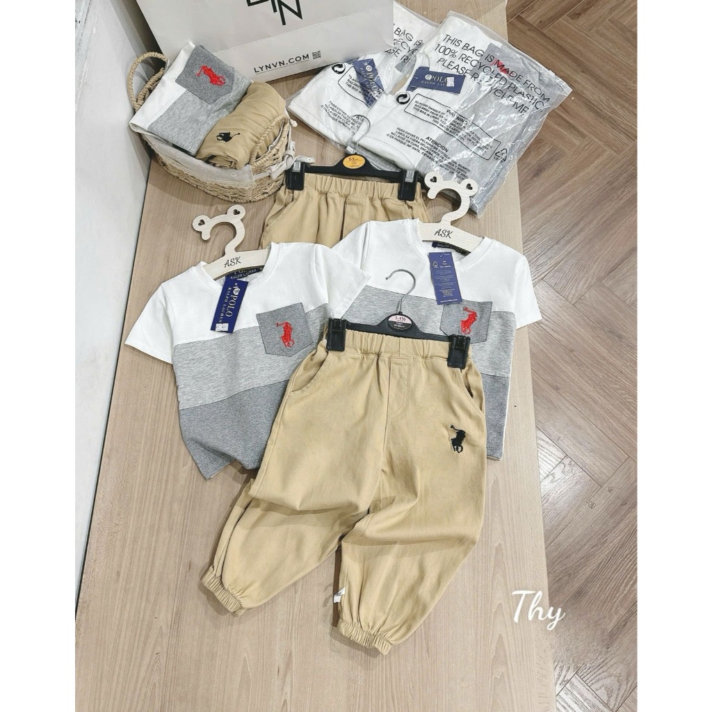 Set Baju Import Anak Laki-laki POLO* Jogger cream