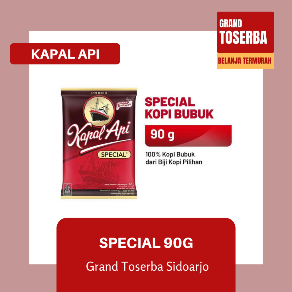 

KAPAL API KOPI SPECIAL & LAMPUNG 90g - 150g / KOPI BUBUK INSTAN / BIJI KOPI MURNI