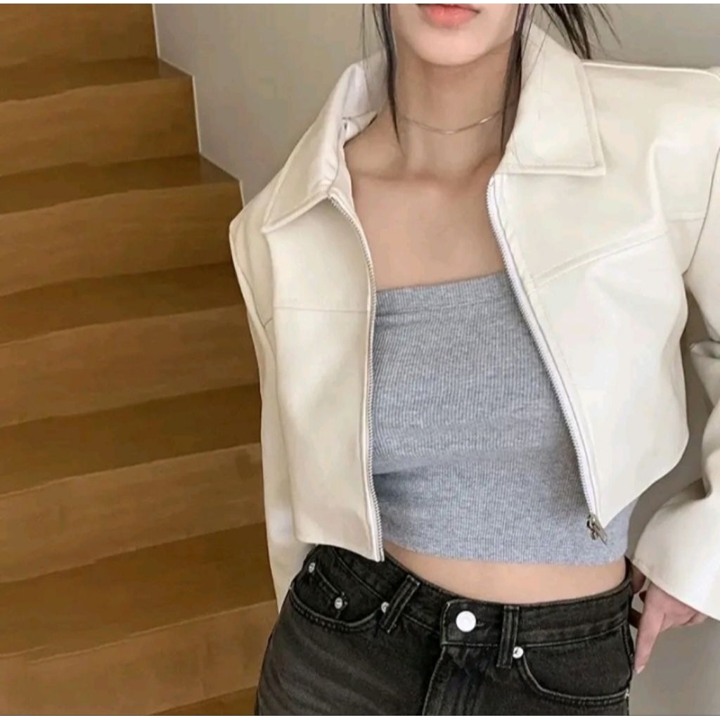 Jaket kulit wanita / jaket kulit / jaket kulit crop wanita