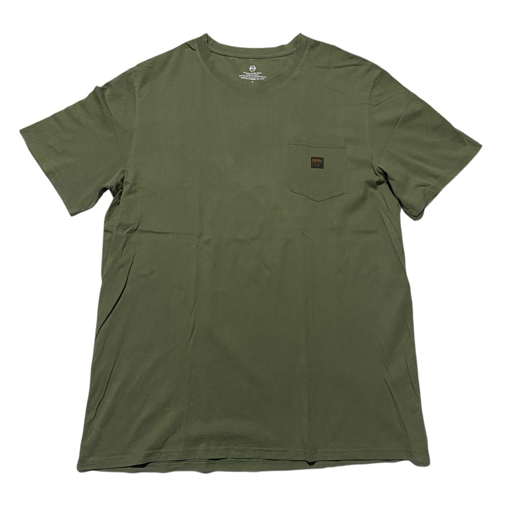 Rugged house pocket green olive tee