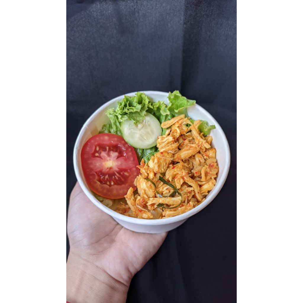 

Paket Rice bowl nasi ayam suwir