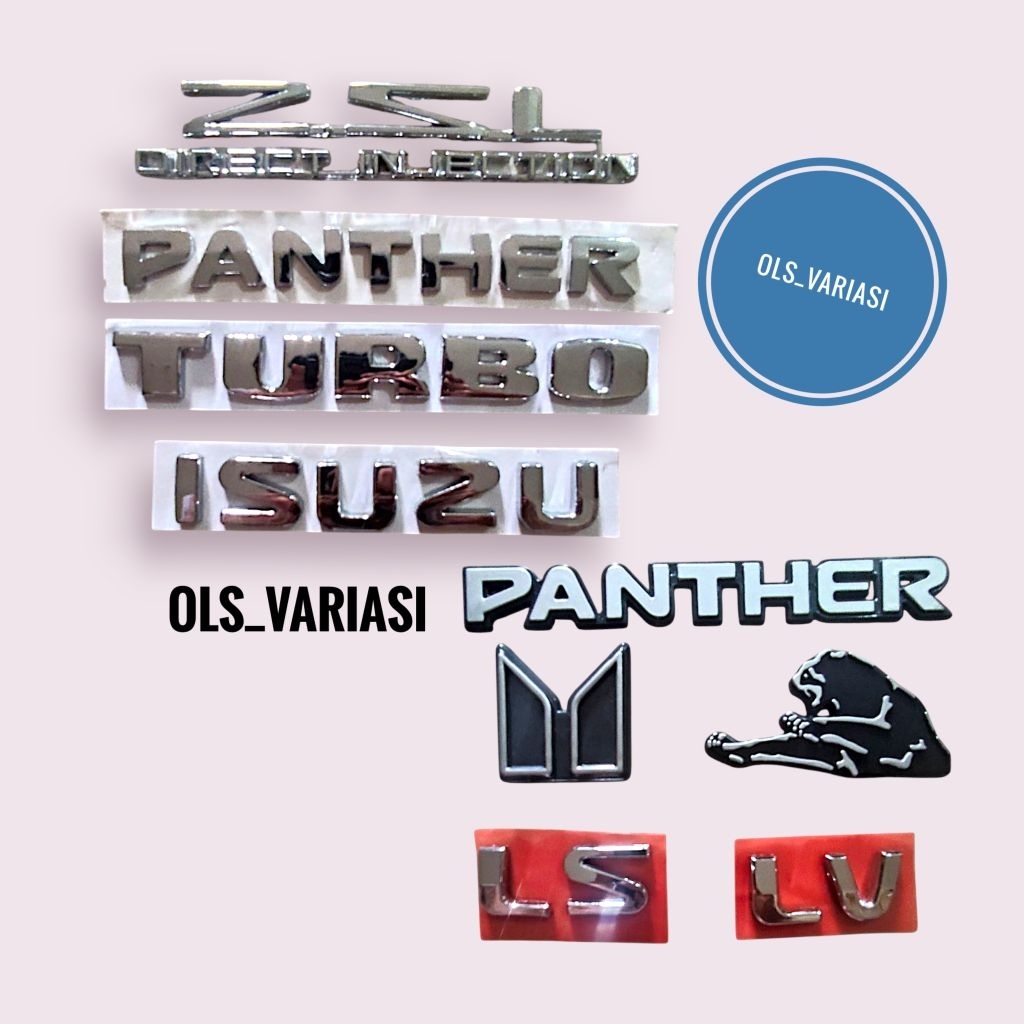 Emblem logo tulisan panther isuzu / emblem panther new / emblem panther lama / emblem turbo panther 