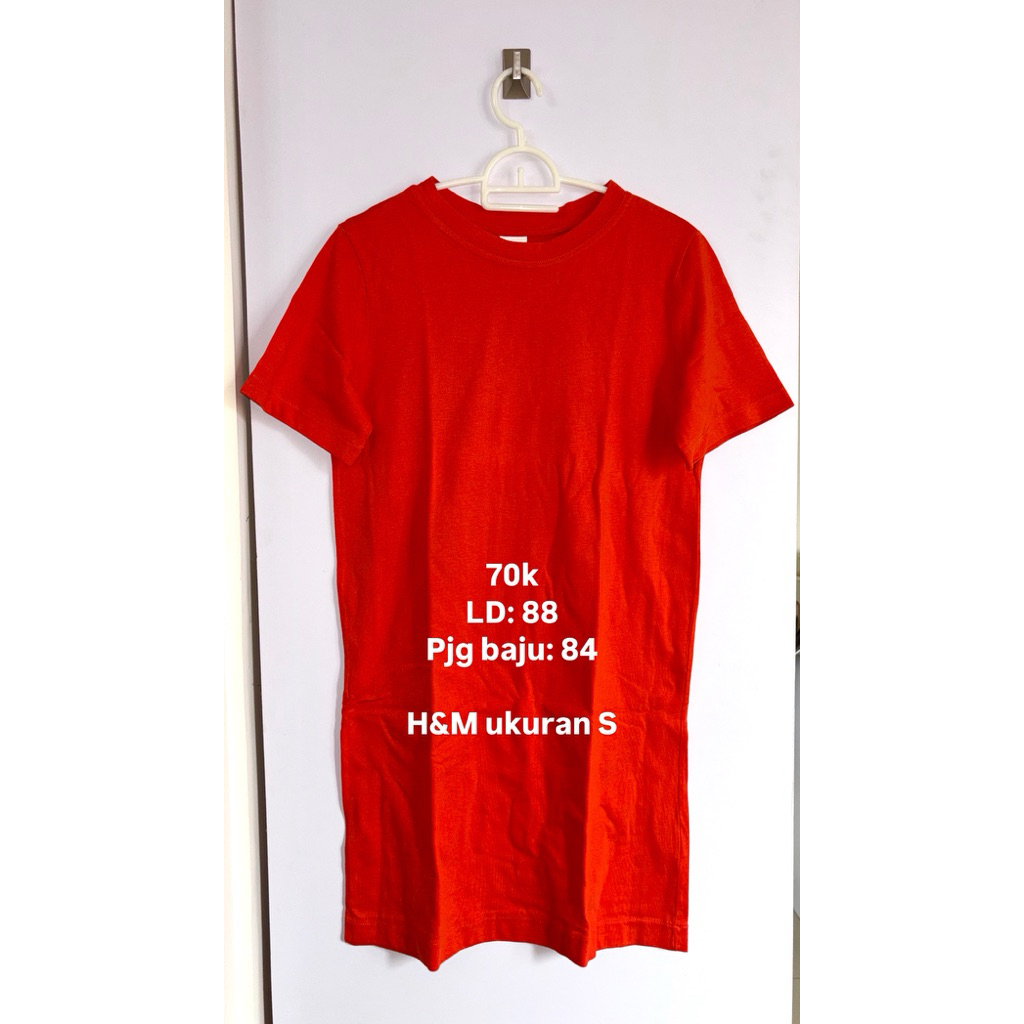 dress wanita kaos orange