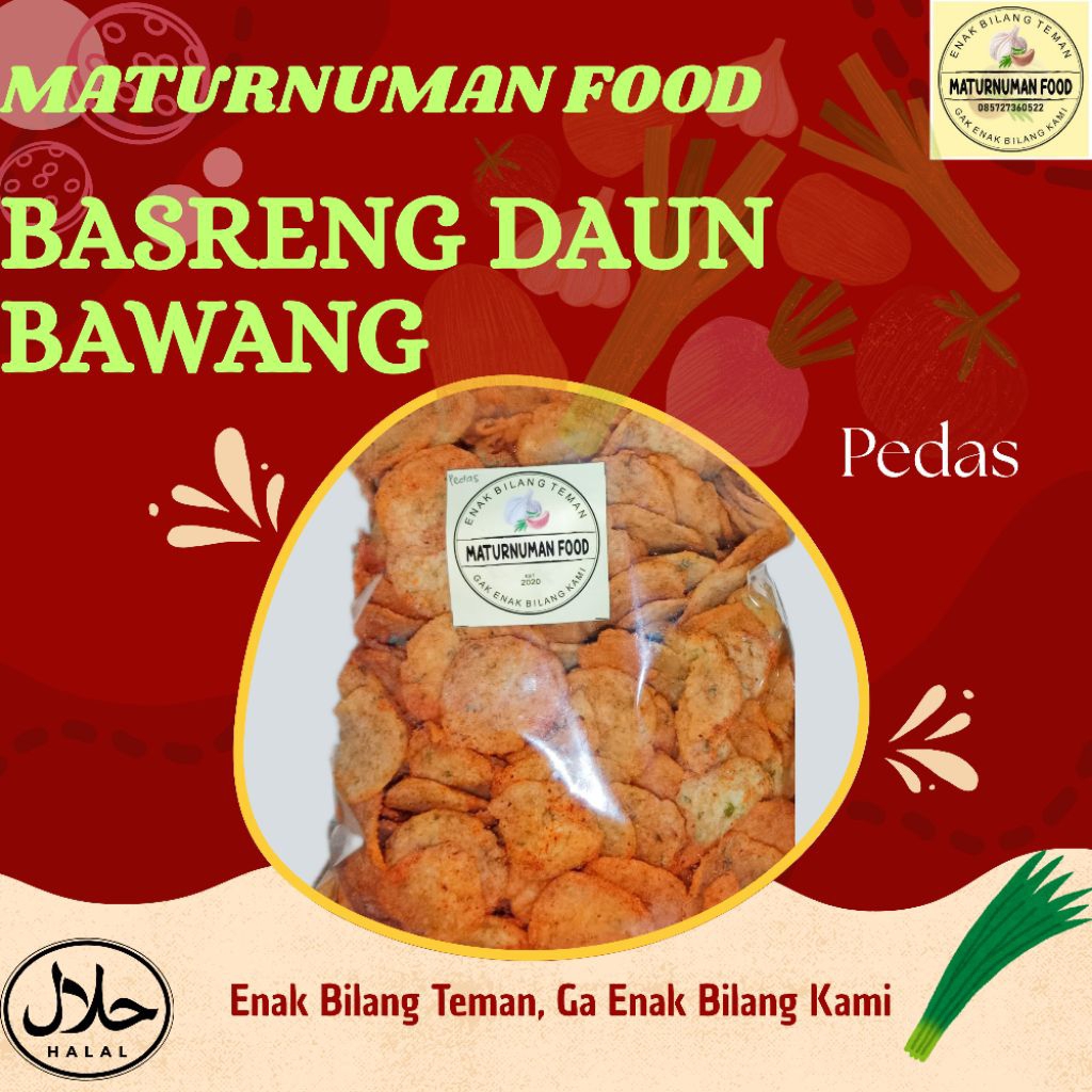 

250gr BASRENG DAUN BAWANG PEDAS by MATURNUMAN FOOD
