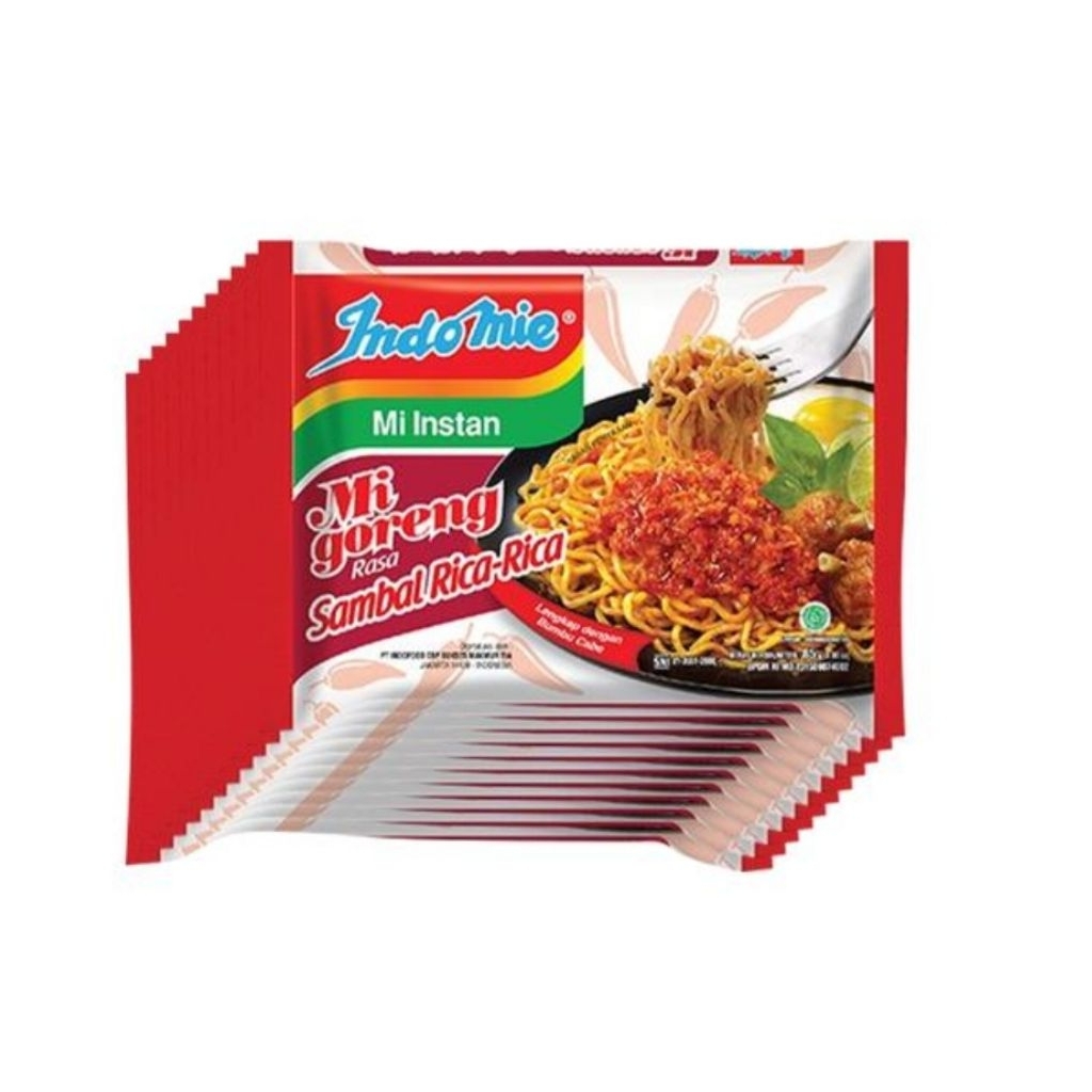 

Paket 5 Pcs - Indomie Mie Instan Goreng Rasa Sambal Rica Rica isi 85 Gram