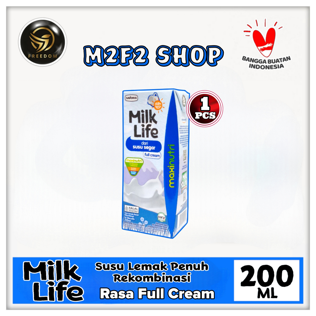

Milk Life Susu Segar Rasa Full Cream Kotak UHT | Plain - 200 ml (Kemasan Satuan)