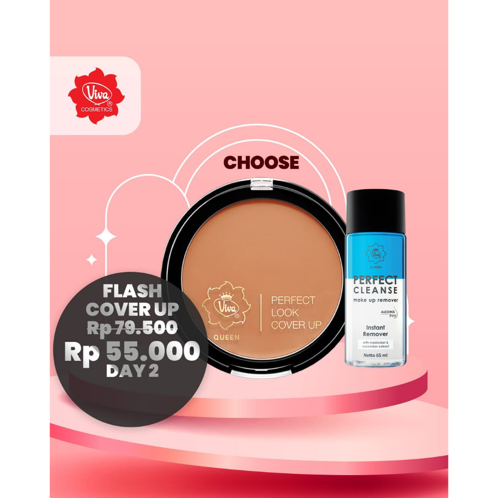 Paket 1 Viva Queen Cover Up Foundation, 1 Viva Queen Perfect Cleanse Make Up Remover Viva Cosmetic