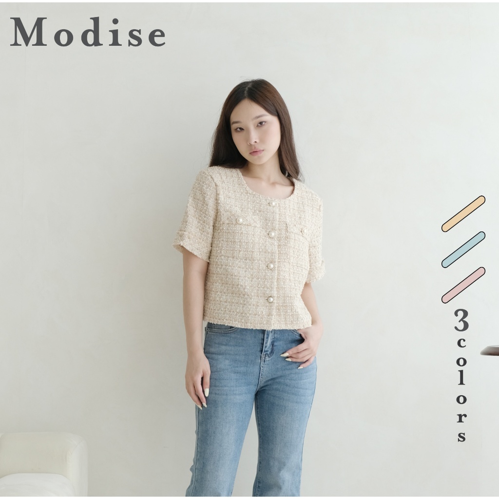 Modise - Emmie Tweed Blazer Lengan Pendek