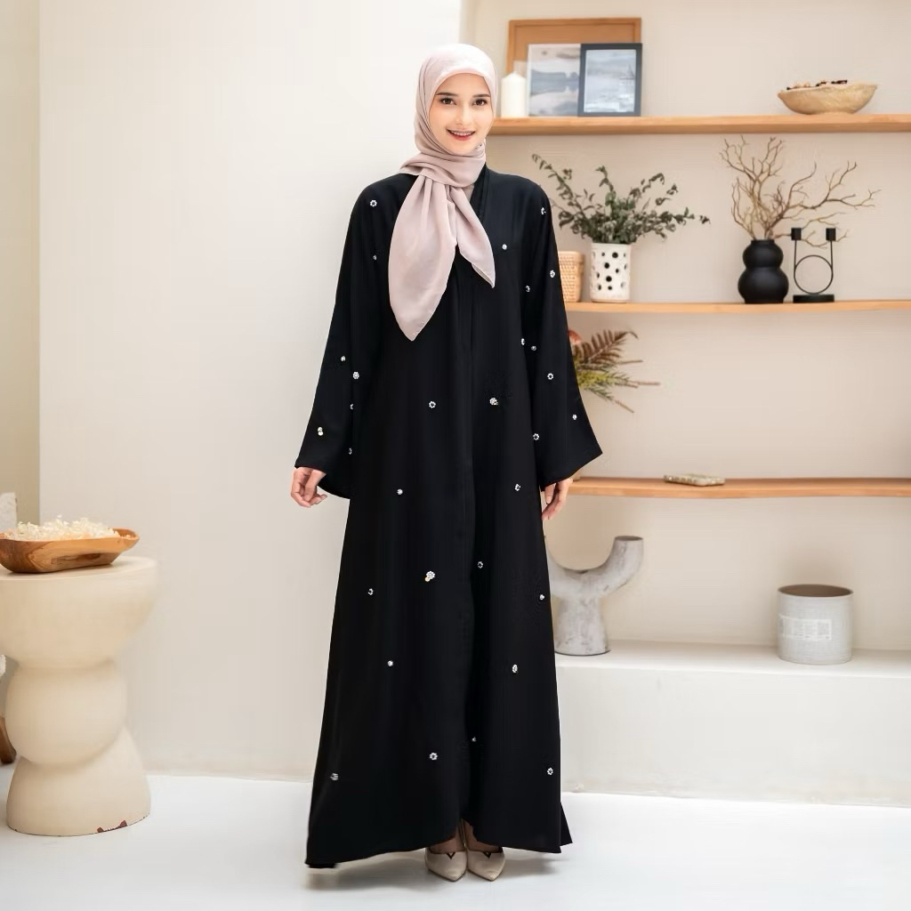 Noura abaya outer full kancing sampai bawah