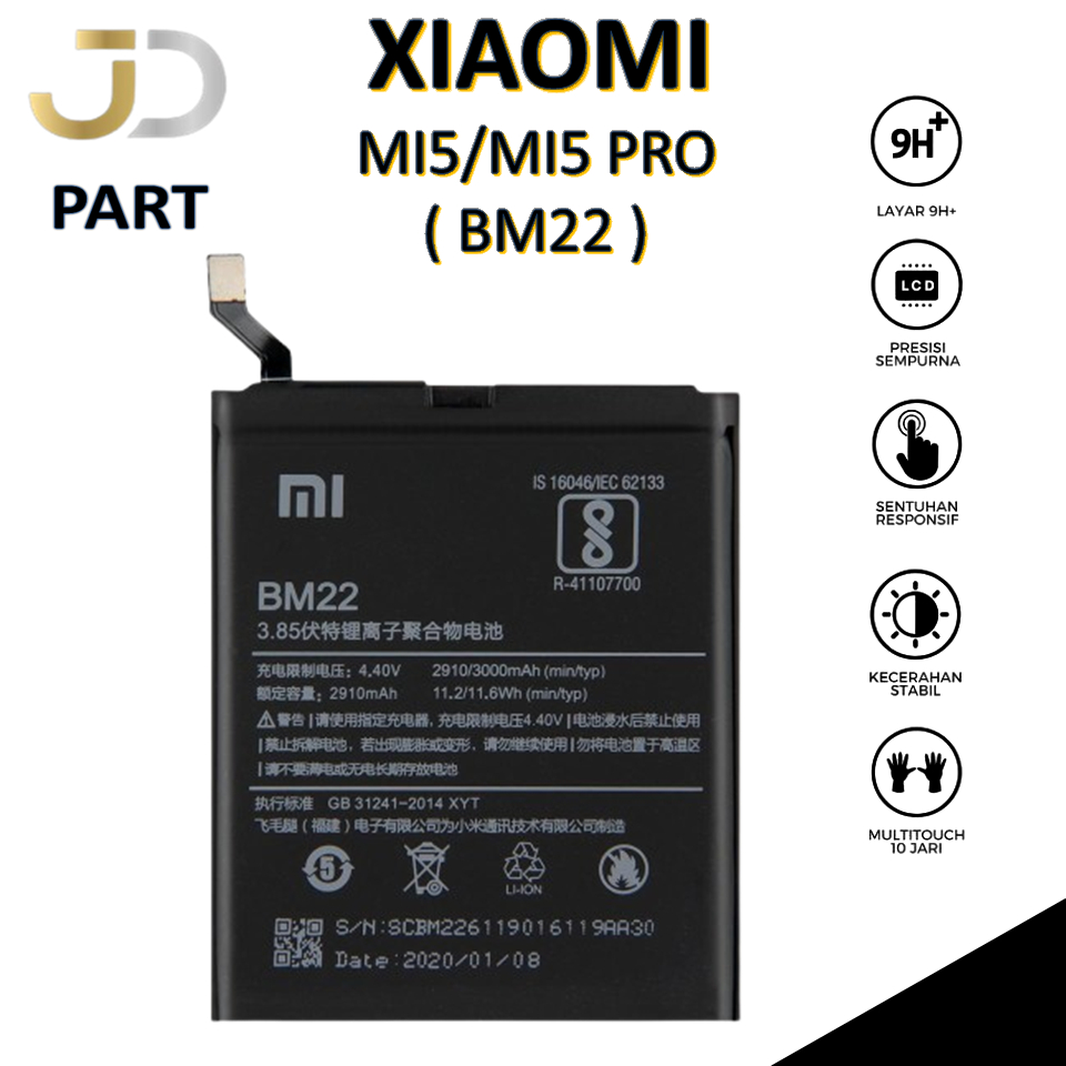 BATERAI XIAOMI BM22 MI5/MI5 PRO Batre Batrai Baterai ORIGINAL 100%