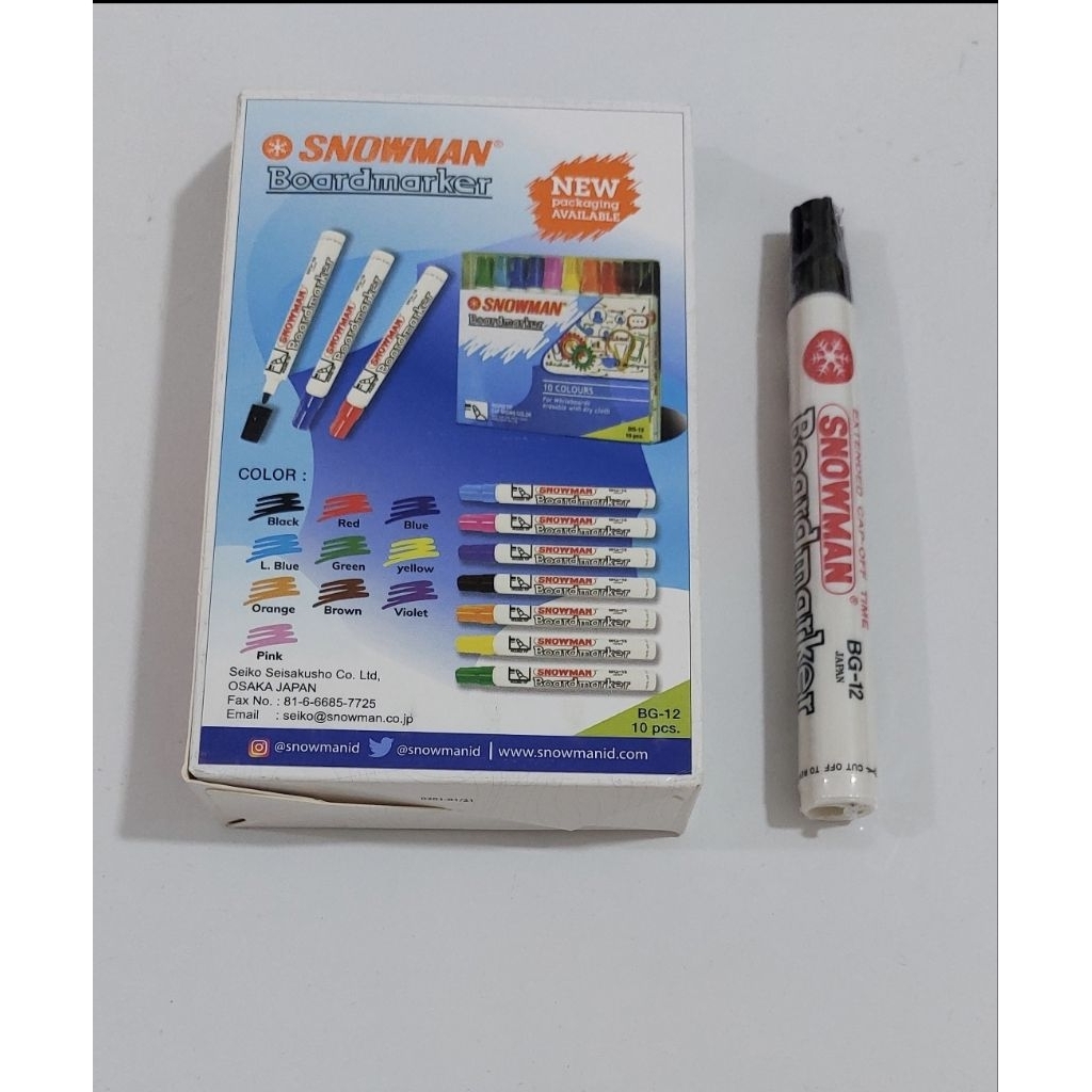 

Spidol Snowman Boardmarker Warna Hitam