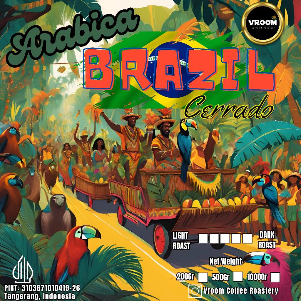 

Coffee Arabica Brazil Cerrado Natural Arabika Roasted Bean Kopi Biji Matang Bubuk 1KG