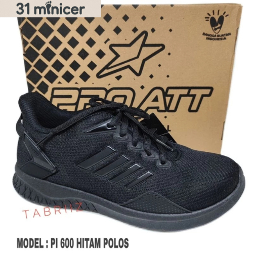 Sepatu Anak Sekolah PRO ATT HITAM POLOS Sepatu Tali Sneaker PRO ATT Sepatu anak Sepatu Dewasa