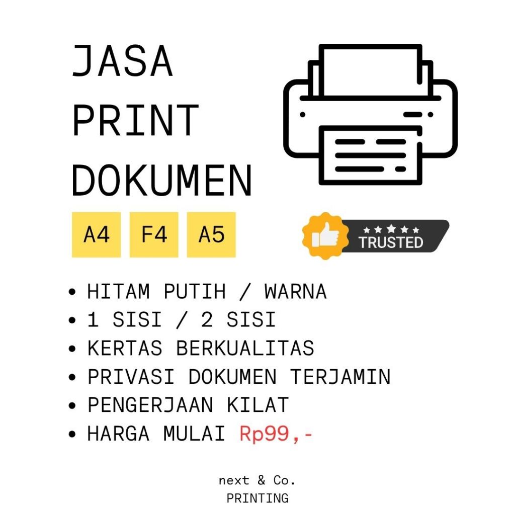

JASA PRINT / CETAK DOKUMEN ONLINE A4/F4/A5 TERMURAH CEPAT DAN BERKUALITAS