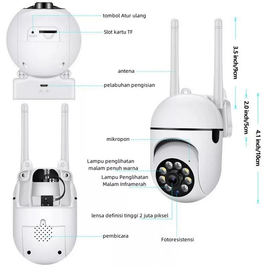 Cctv Wifi Kamera Wireless P2p V380 Q9 IP Cam 8MP Smart Camera Full HD 1080p