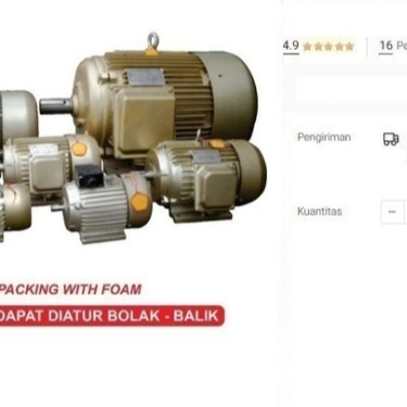 

Dinamo Penggerak WIPRO 3 phase 3 HP 2P 2850 RPM Electromotor 3HP 2 P