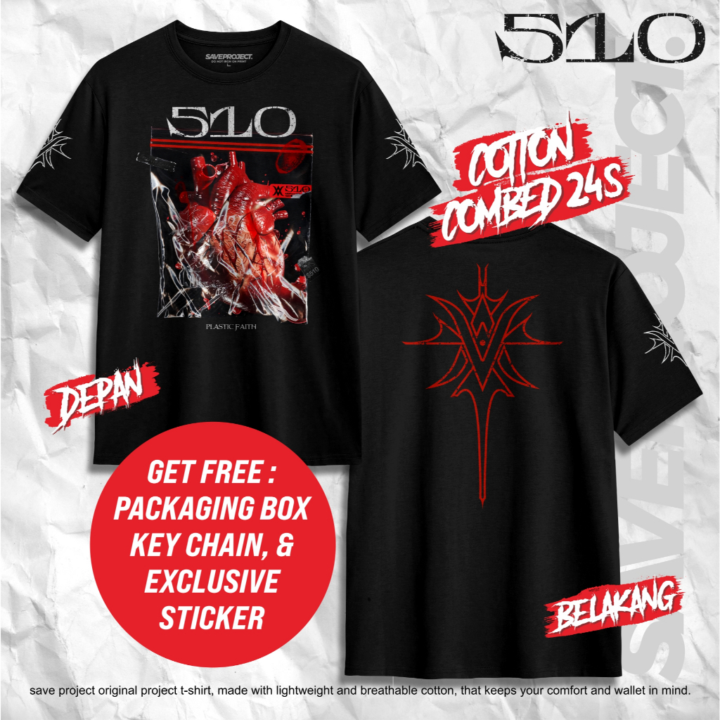 SAVE. Project | Merchandise 510 "PLASTIC FAITH" | Kaos Plastic Faith 510 | Baju Band | Kaos 510 Band
