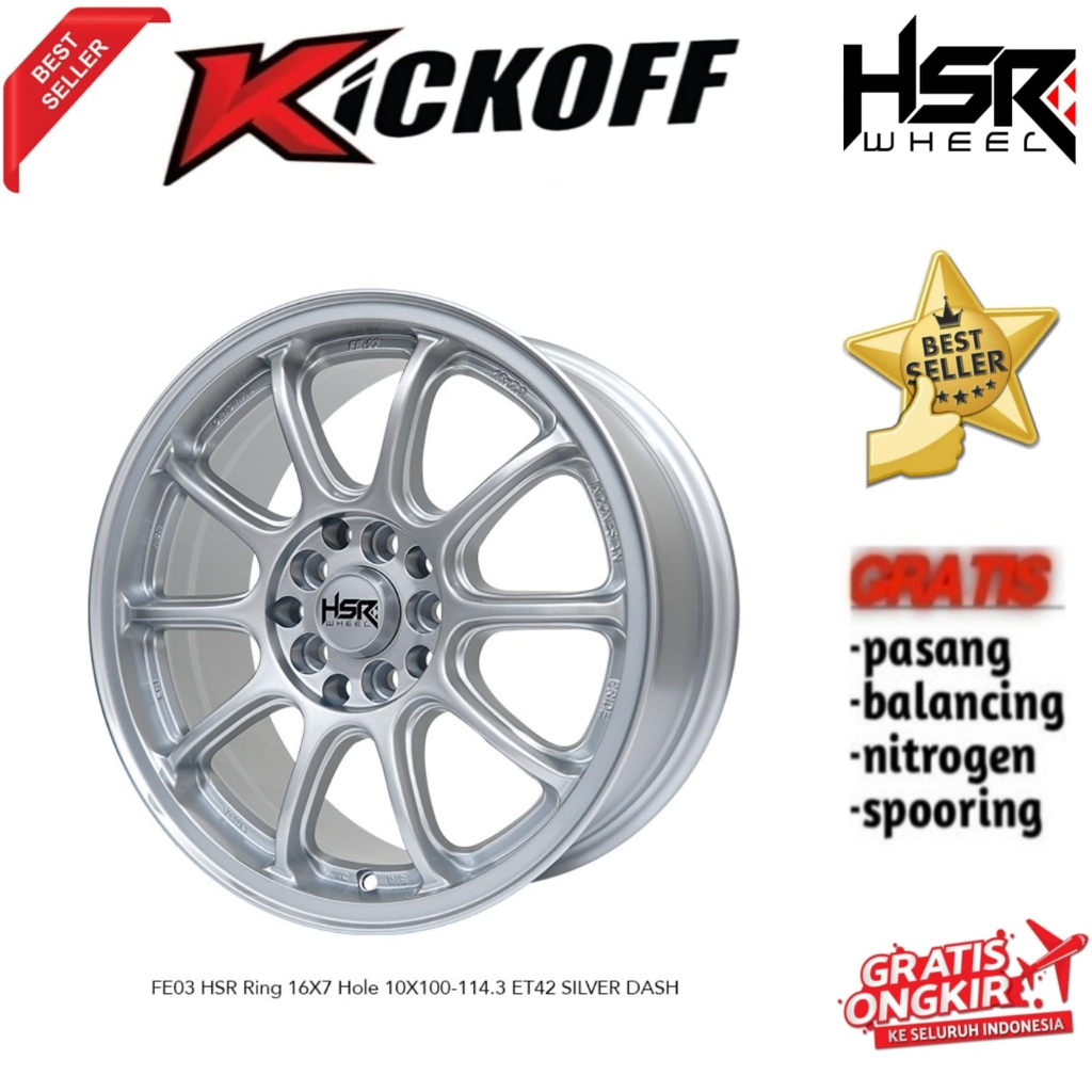 Velg Mobil Ring 16 HSR FE03 Lebar 7 Buat Mobil Veloz Xenia 2022 Sienta Ertiga Brv Biante Luxio Dll