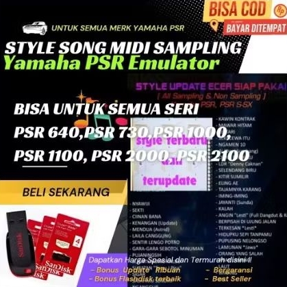 Style Song untuk Yamaha PSR Emulator Flashdisk Terupdate isi ribuan