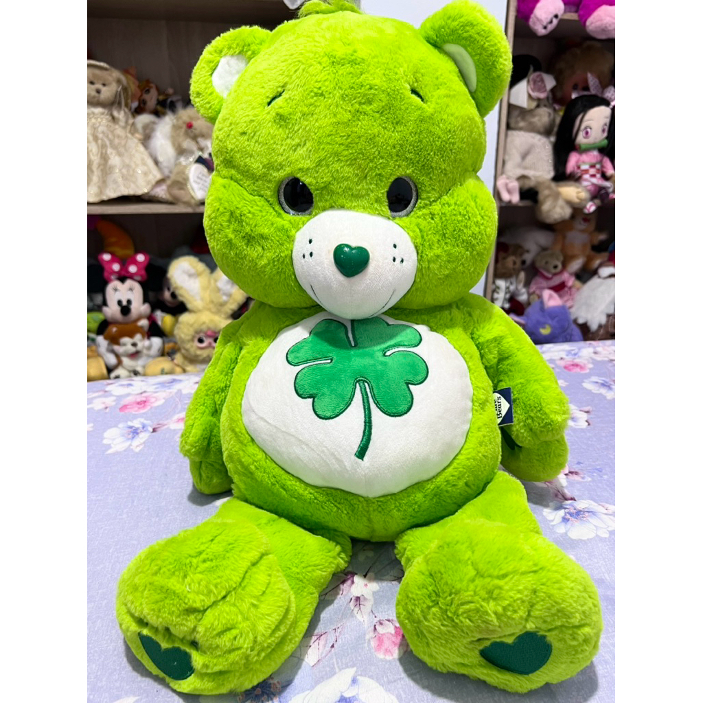 Boneka Care Bears Hijau Good Luck Bears Jumbo Mata Gliter 55 Cm