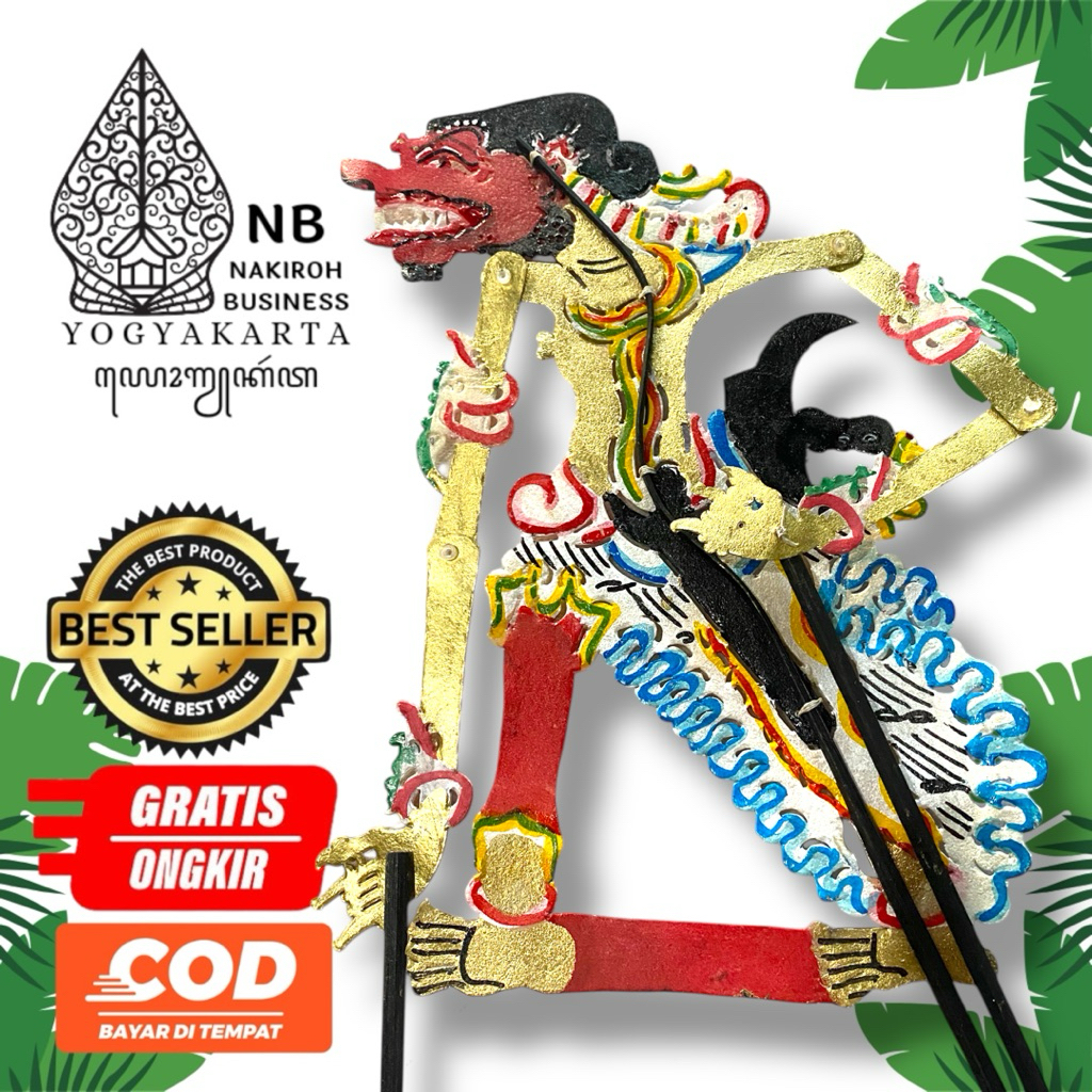 NAKIROHBUSINESS Wayang Kulit 30cm Buto Cakil / Wayang Kulit Asli Mainan Anak