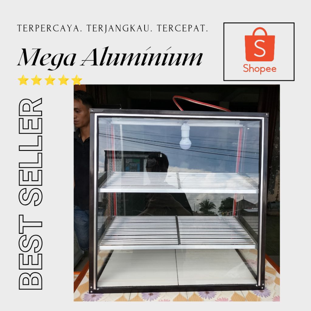 ETALASE FRIED CHIKEN+LAMPU ALUMINIUM MURAH PALEMBANG