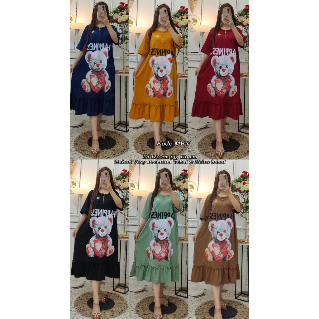 Dress Voxy Premium Kode MBN Motif Beruang