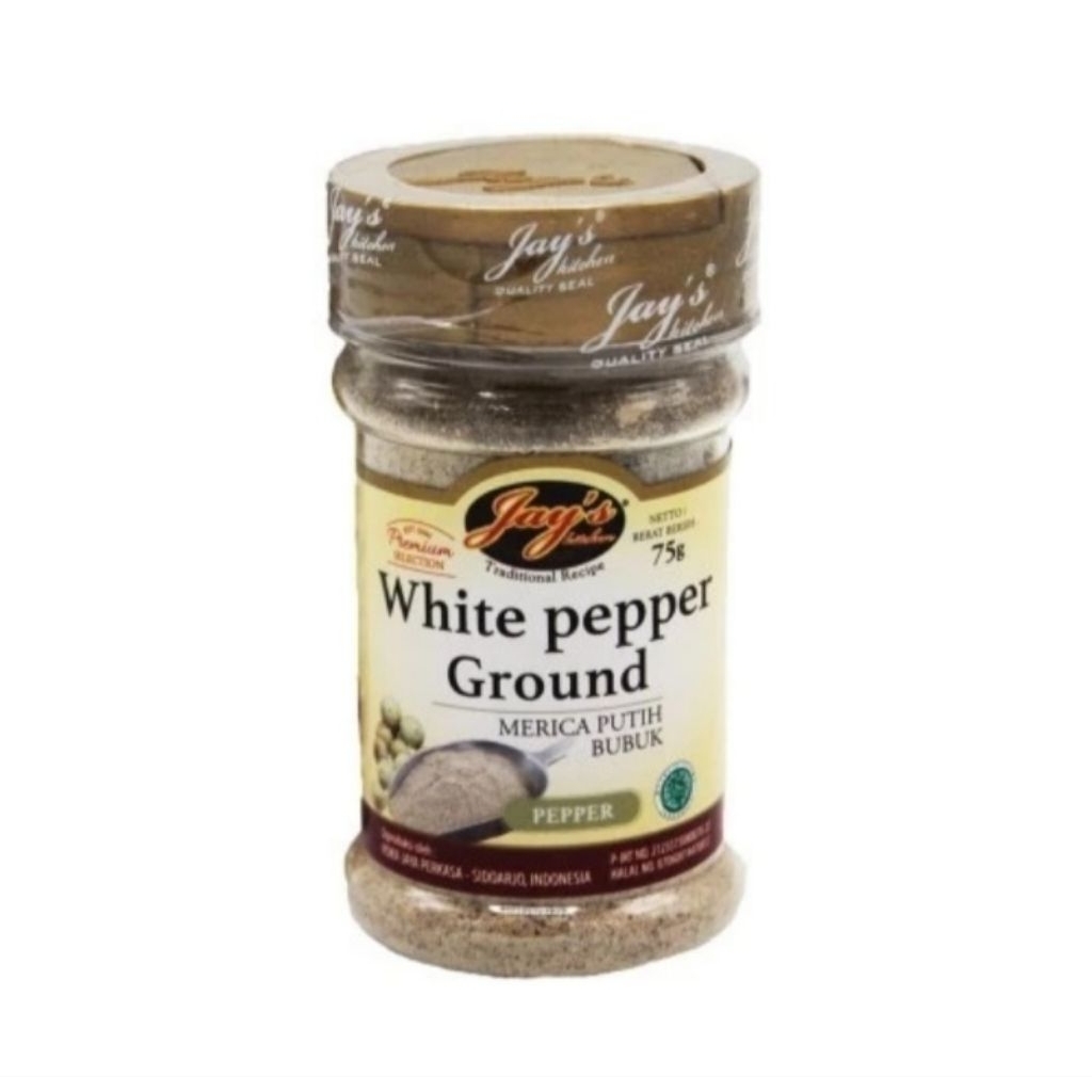 

Jays White Pepper Ground / Lada Putih Bubuk / Merica Putih 75 gram