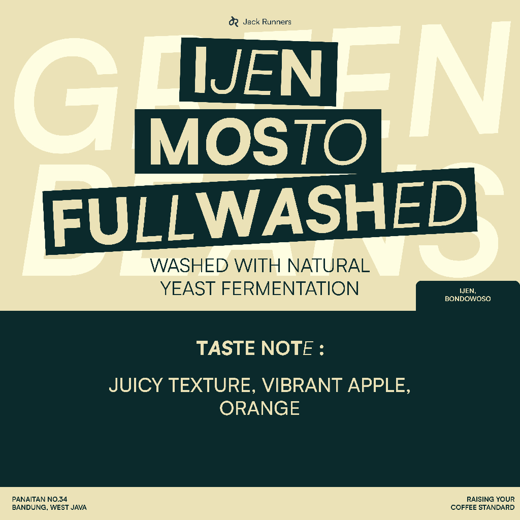 

JACK RUNNERS ROASTERY - IJEN MOSTO FULLWASHED - GREEN COFFEE BEANS