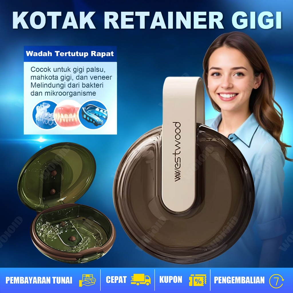 Kotak Retainer Gigi Kotak Gigi Palsu Tempat Retainer Gigi Denture Box Retainer Gigi Kawat Teeth Box 