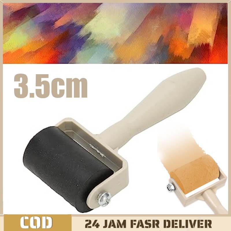 

3.5cm Roller Karet Karet Roler Roll Grafis Roller Karet Hard Roll Rubber Roll Grafis Wooden Handl Untuk Printmaking