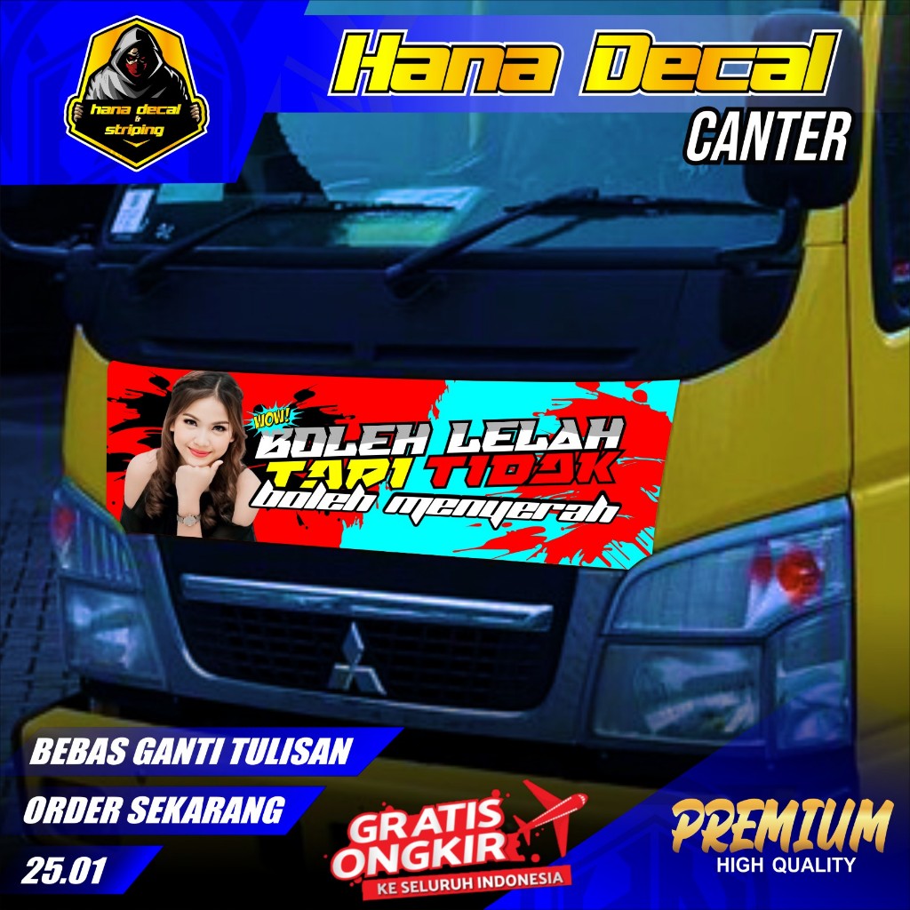 Sticker Decal Kabin Depan Truk Canter Truck Mobil 25.01