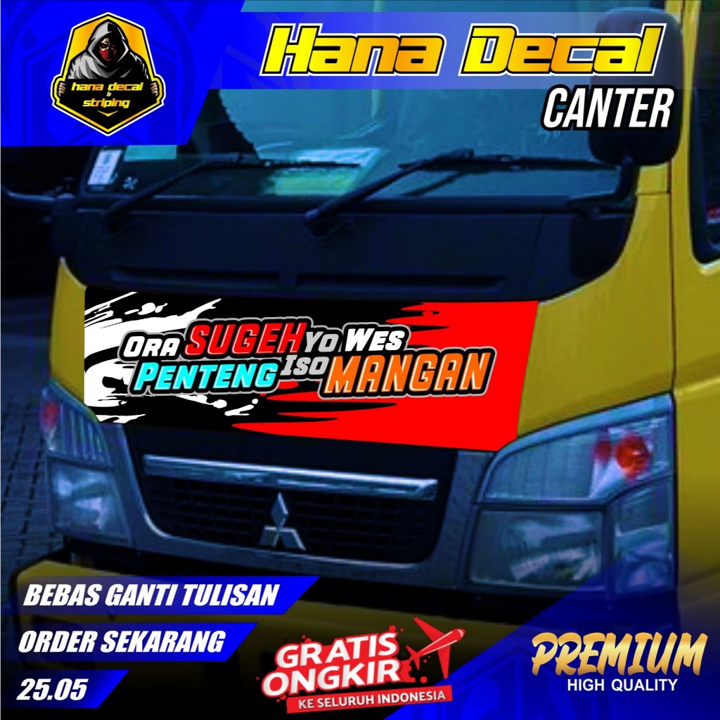 Sticker Decal Kabin Depan Truk Canter Truck Mobil 25.05