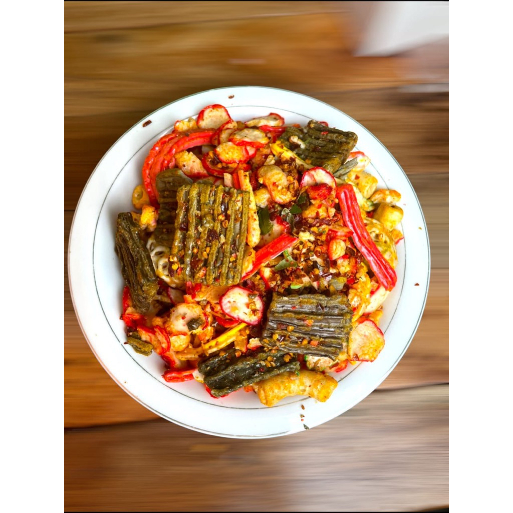 

Seblak Mix (campur) pedas gurih daun jeruk