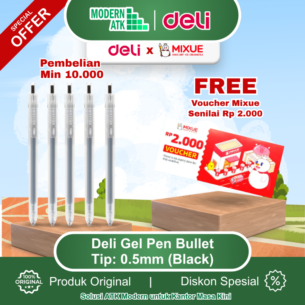 

Deli Pulpen Gel / Gel Pen 0.5mm EG118-BK