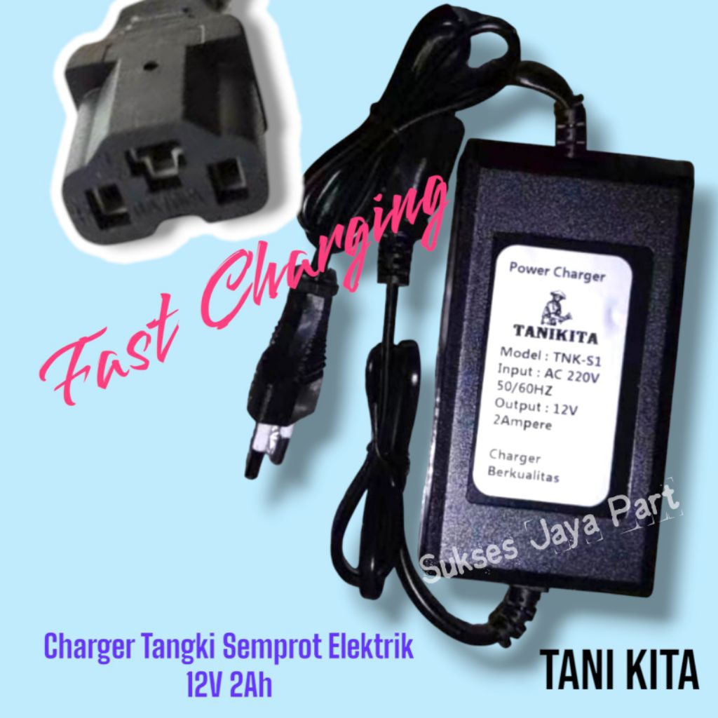 Charger Tangki semprot Elektrik Cas teng semprot 12V 2Ah Tani Kita
