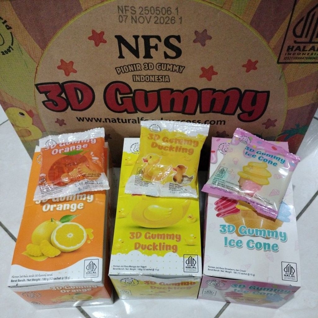 

3D GUMMY KINI ADA 3 VARIAN HARGA 1 BOX ISI 12 PCS