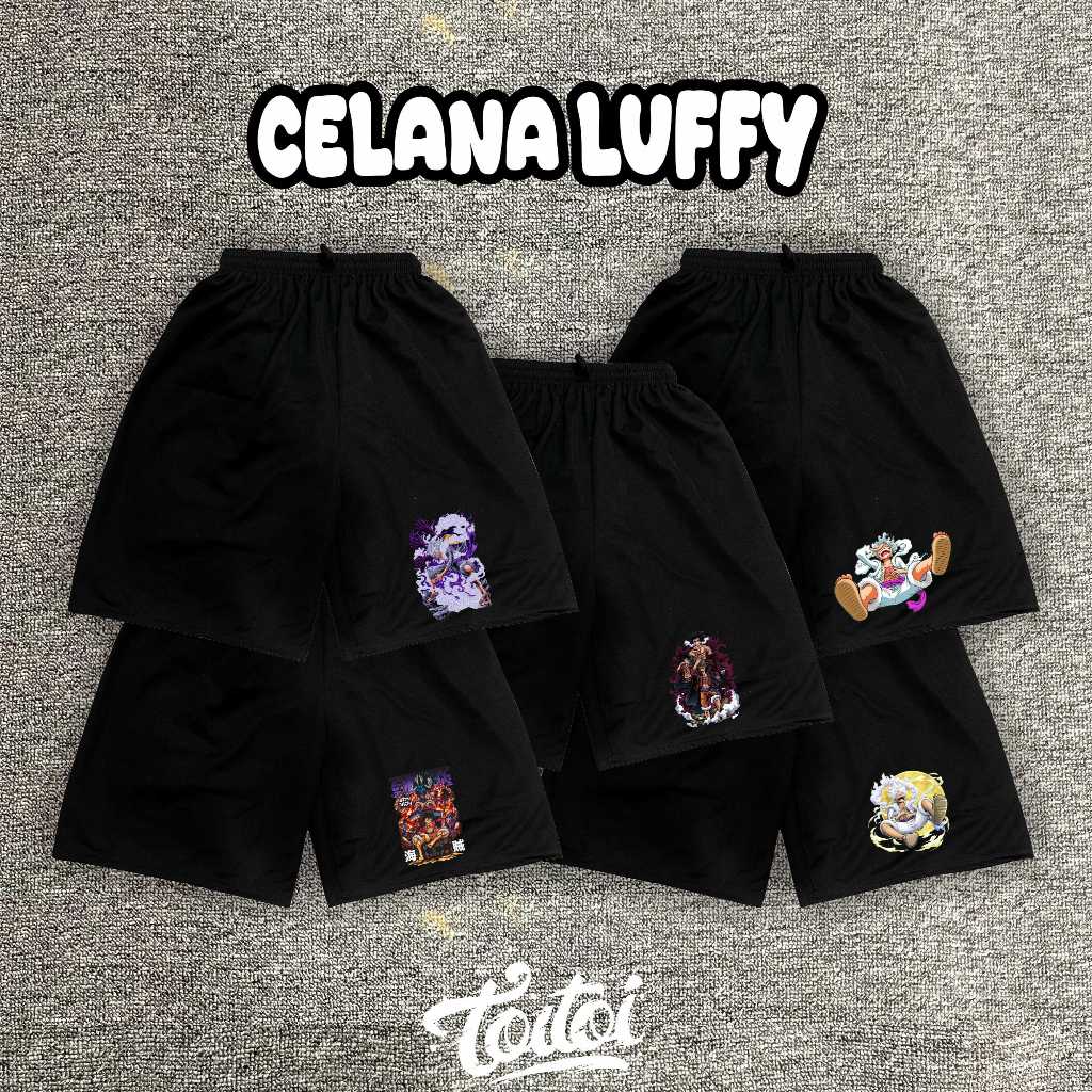 Celana Pendek Luffy, celana pendek distro, celana pendek pria wanita