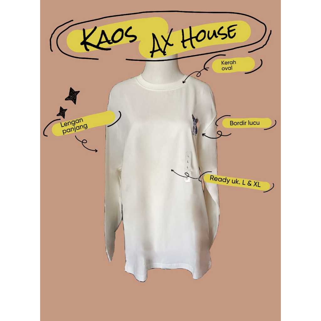 KAOS UNISEX PRIA / WANITA LENGAN PANJANG BORDIR // KAOS UNISEX COWOK / CEWEK LENGAN PANJANG BORDIR /