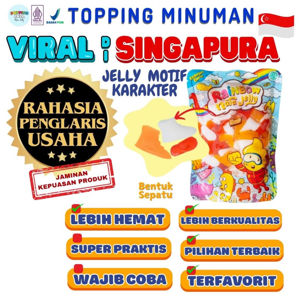 

Jelly Motif Karakter Topping Minuman - Jelly Bentuk Sepatu Cocok Untuk Semua Minuman | Popping Boba Meletus Pecah Dimulut Nata Jelly