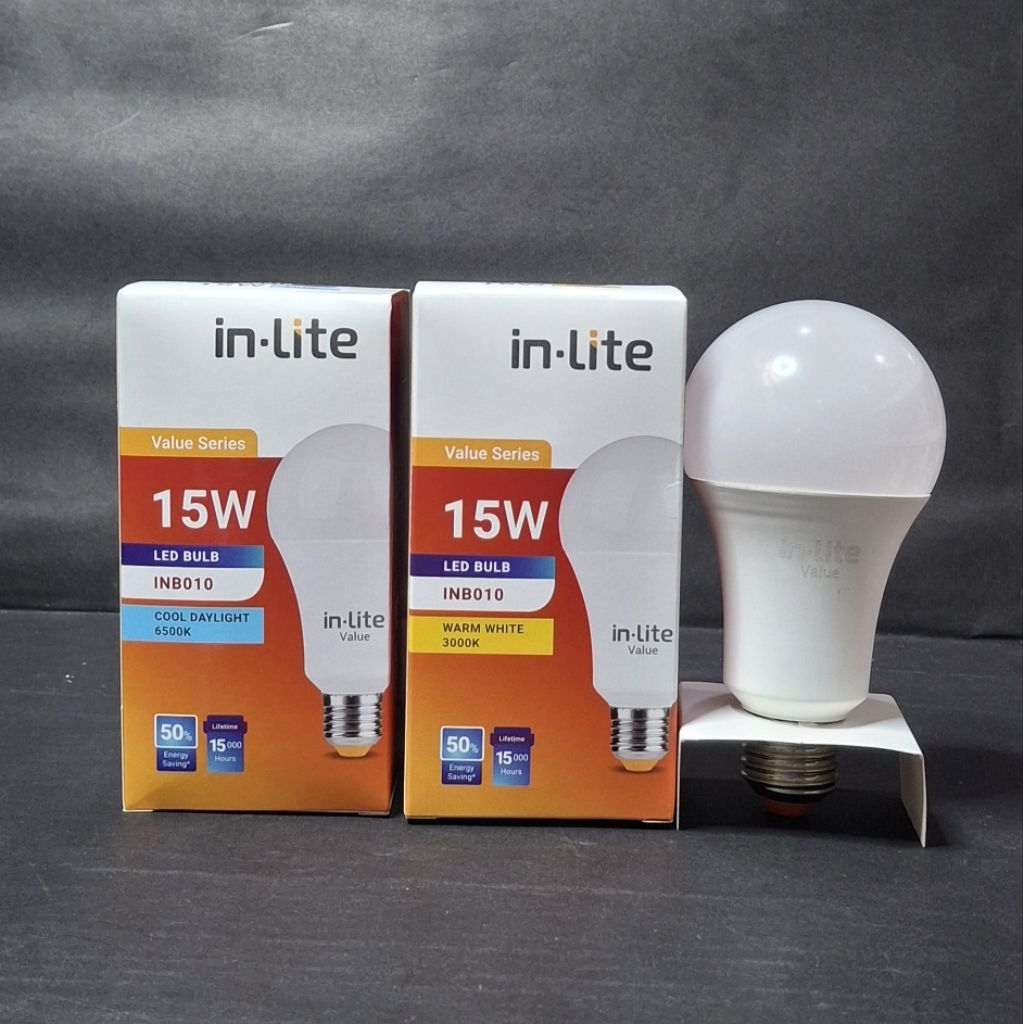 Lampu led bulb value INB010 INLITE 15 watt putih/kuning