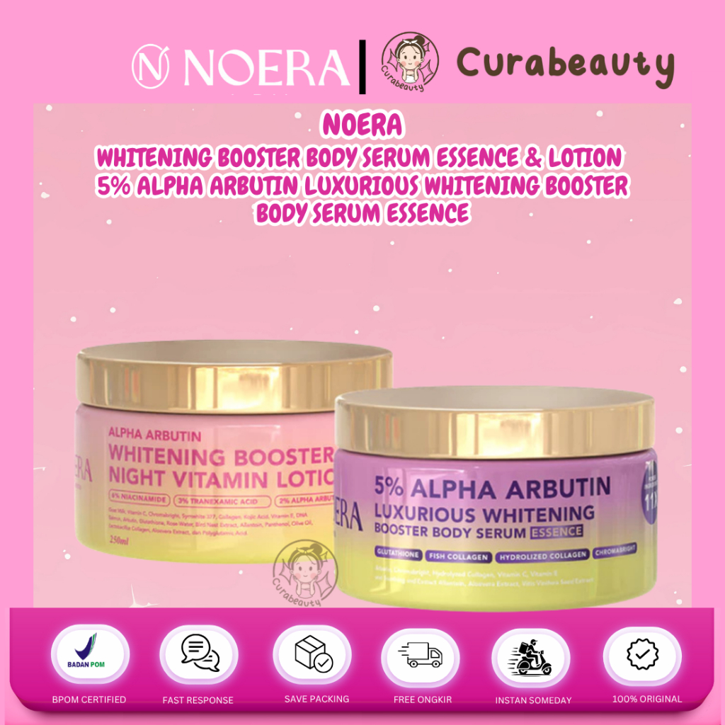•CURABEAUTY• MANADO NOERA WHITENING BOOSTER BODY SERUM ESSENCE LOTION - 5% ALPHA ARBUTIN LUXURIOUS W