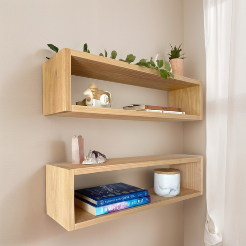 WOODRENJANA Rak Rack Ambalan Kayu Tempat Wadah Buku Vas Bunga Gantung Dinding Serbaguna