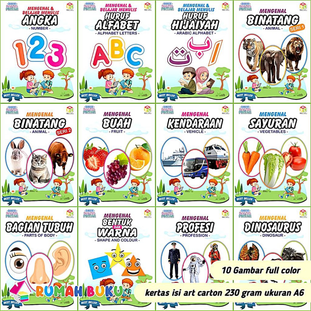 

Buku anak A B 5 B1 ru 10 gambar full color