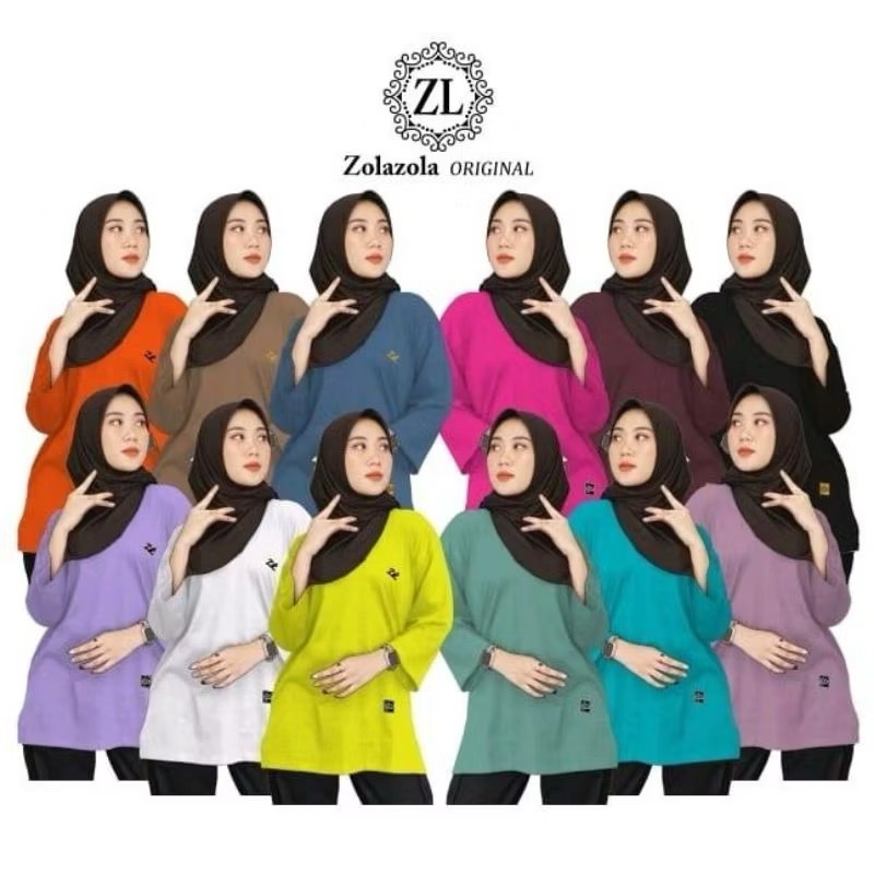 kaos OVERSIZE lengan 7/8 kaos wanita polos zola zola original MAT SHOPID