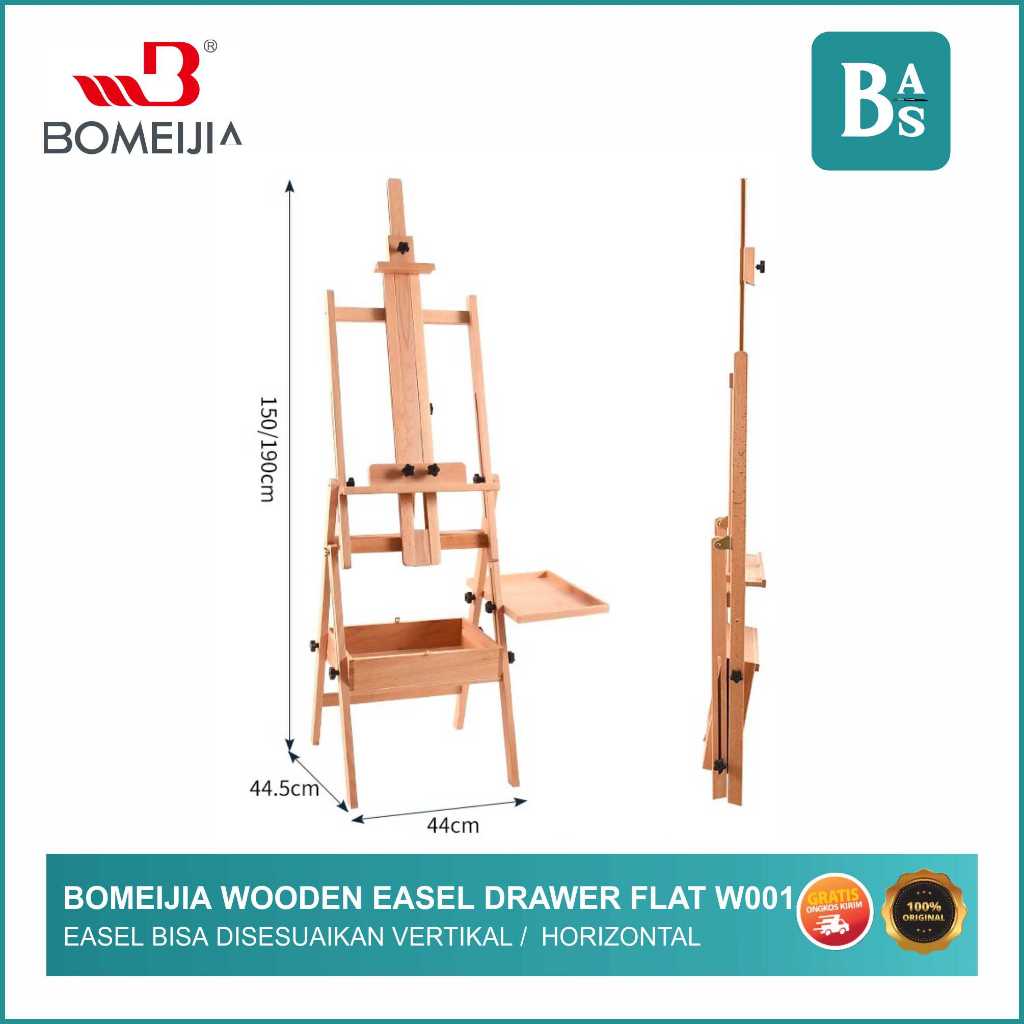 

Bomeijia Wooden Easel Drawer Flat W001 - Easel Lukis - Bali Art Supplies