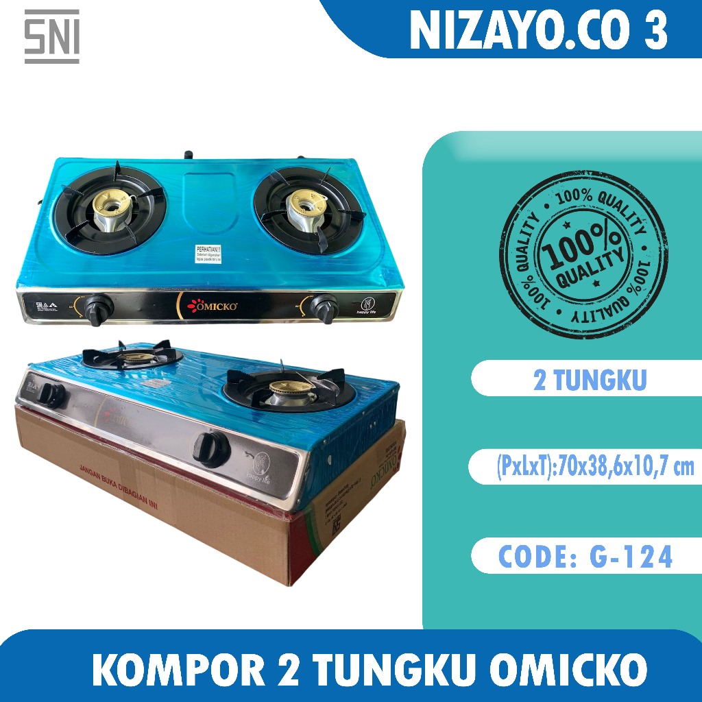 Omicko Kompor Gas 2 Tungku Harga Grosir / Kompor Gas Premium Bergaransi Resmi